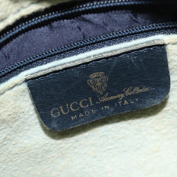 GUCCI GG Supreme Sherry Line Boston Bag PVC Navy Gold 24 012 3842 Auth 133308 - Picture 10 of 16